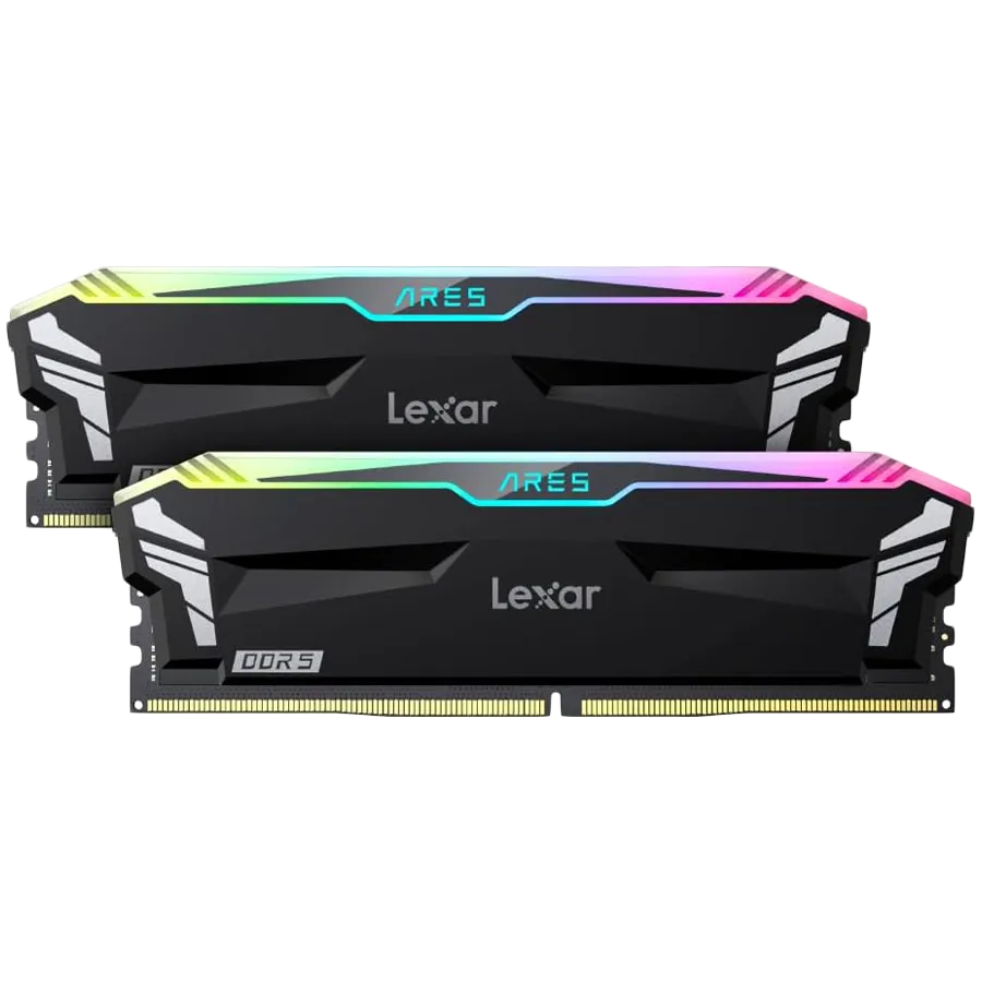 Lexar Ares 32GB DDR5 6800MHz (2x16GB KIT) CL34 DIMM, 1.4V, heatsink, RGB, Black Slika 1