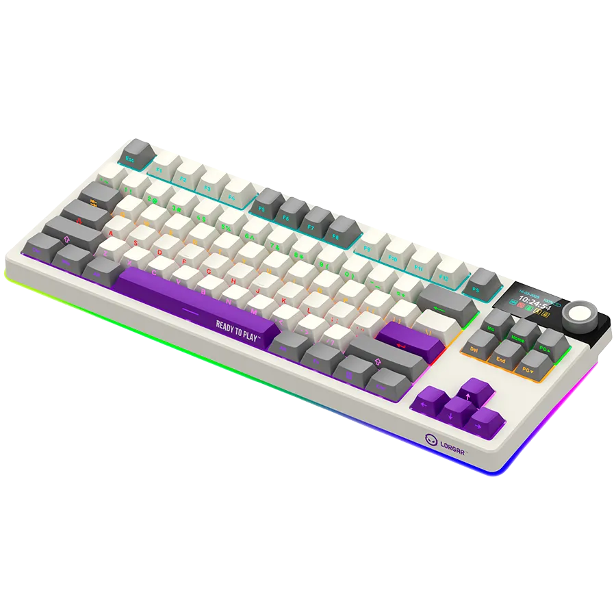 LORGAR KBP70TKLW, Wireless TKL Mechanical Gaming Keyboard Pro, Beige, EN layout Slika 2