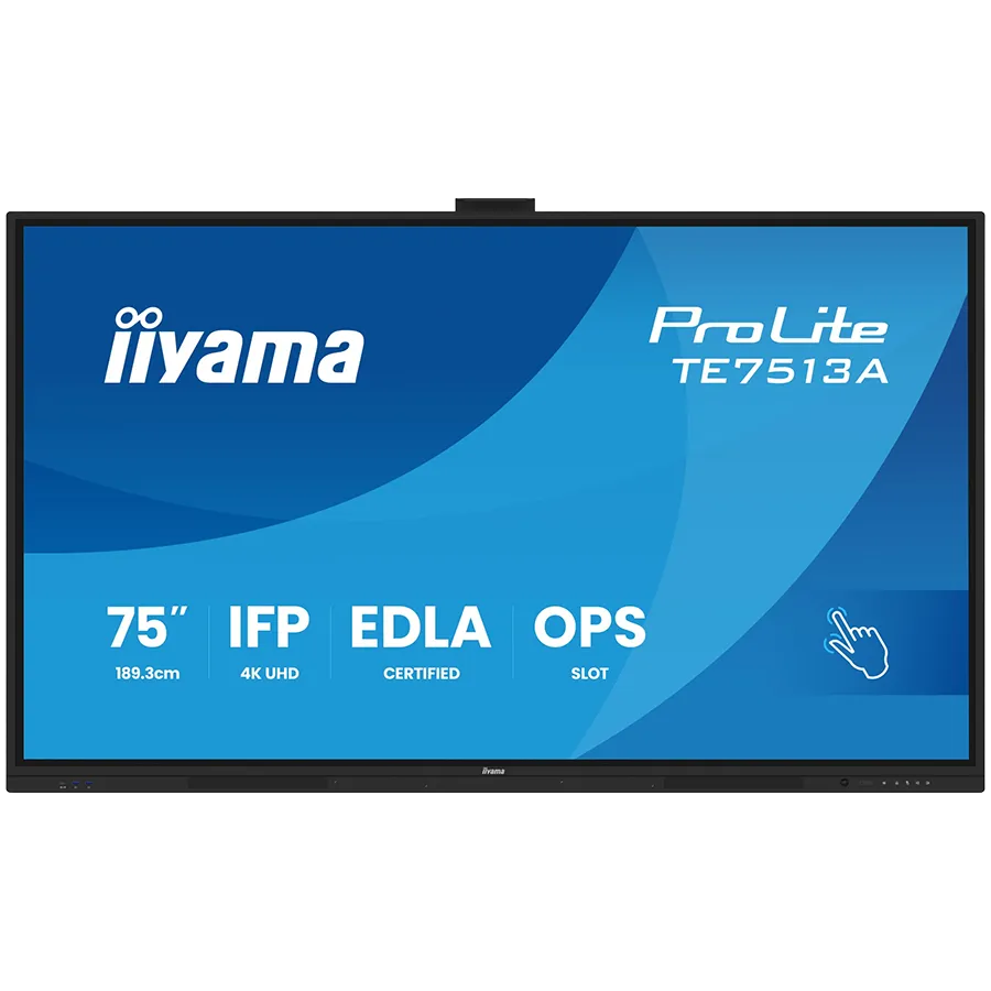 Iiyama Prolite TE7513A-B2AG 75''UHD VA 3840x2160 400cd 1200:1 8ms Android 1, 8/128GB, 40-Points, VGA, HDMI 2x HDMI-out 2x USB-C, Audio mini-jack and Optical Out (S/PDIF), USB Touch Interface, Landscape mode, Media Play USB Ports, AntiGlare Glass,LAN Slika 2