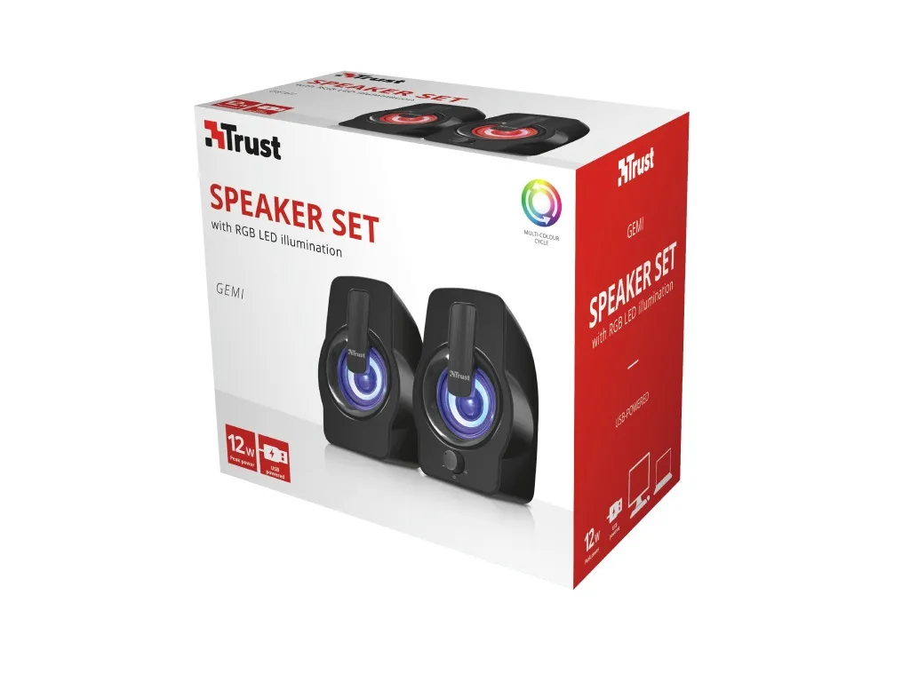 Zvucnik TRUST Gemi 2.0/12W(6W RMS)/ RGB/crna Slika 4