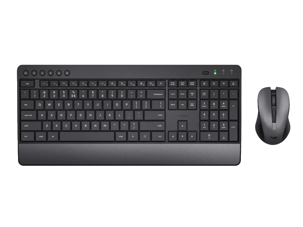 Tastatura+miš TRUST TREZO bežicni set/Silent/US/crna Slika 2