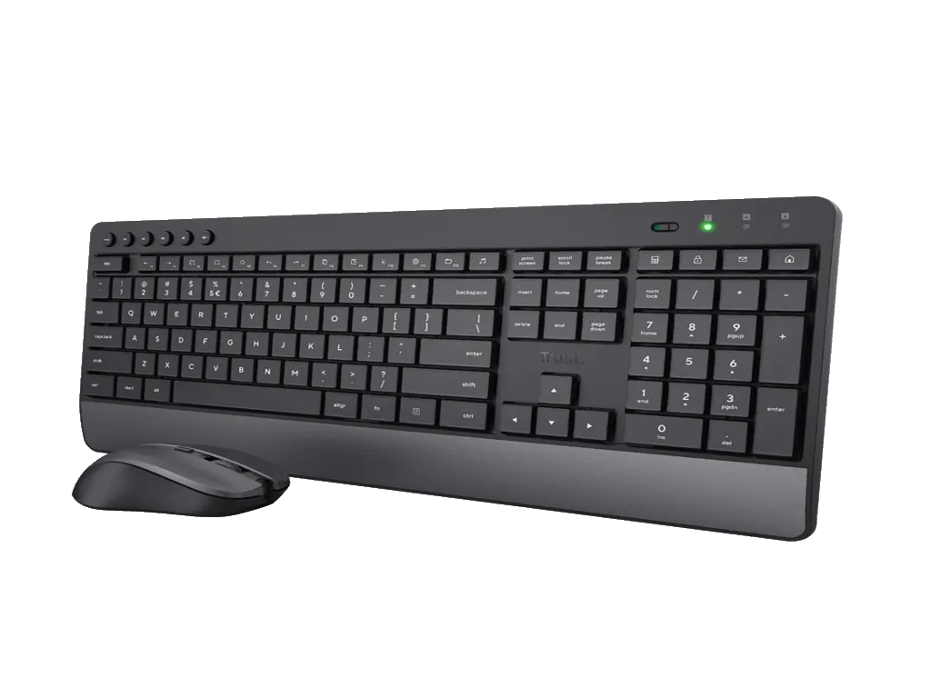 Tastatura+miš TRUST TREZO bežicni set/Silent/US/crna Slika 3