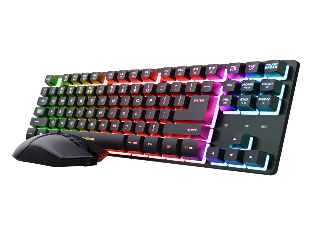 Tastatura+miš TRUST GXT 832 Thado Wireless TKL set/US/crna Slika 3