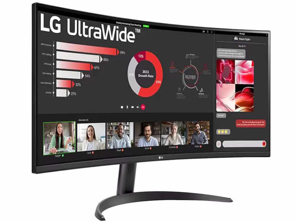 Monitor LG 34WR50QK-B.AEU 34"/VA,21:9,zakrivljen/3440x1440/100Hz/5ms GtG/HDMIx2,DP/crna Slika 3