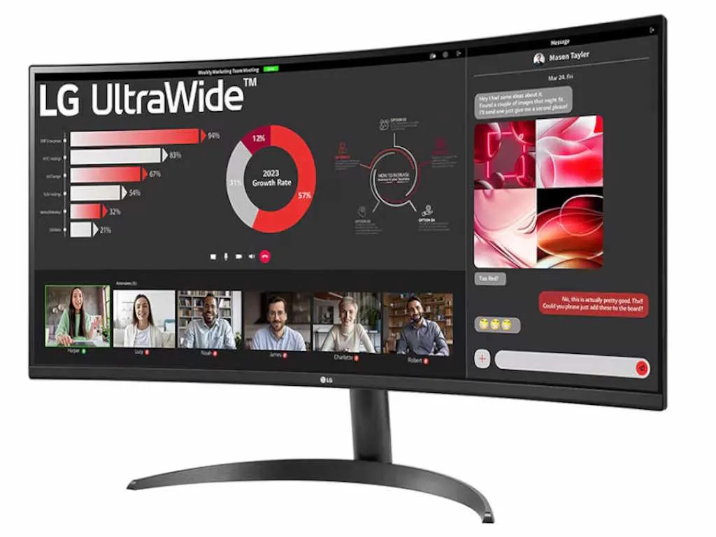 Monitor LG 34WR50QK-B.AEU 34"/VA,21:9,zakrivljen/3440x1440/100Hz/5ms GtG/HDMIx2,DP/crna Slika 2