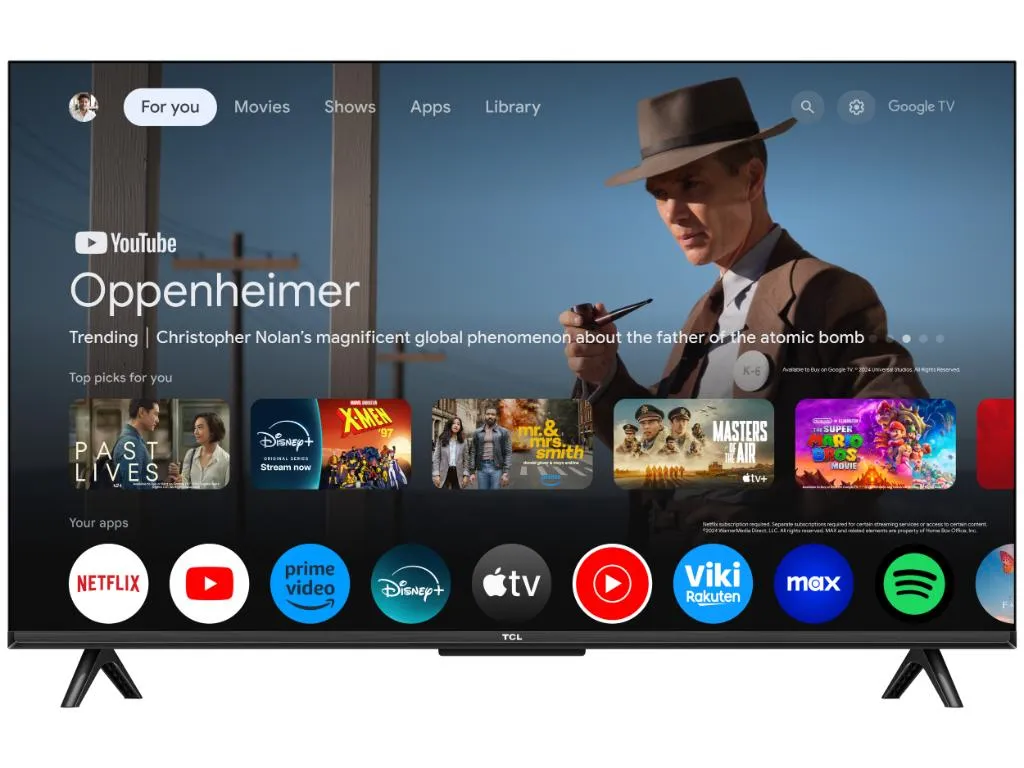 Televizor TCL 43T69C/QLED/43"/4K UHD/60Hz/Google TV/crna Slika 2