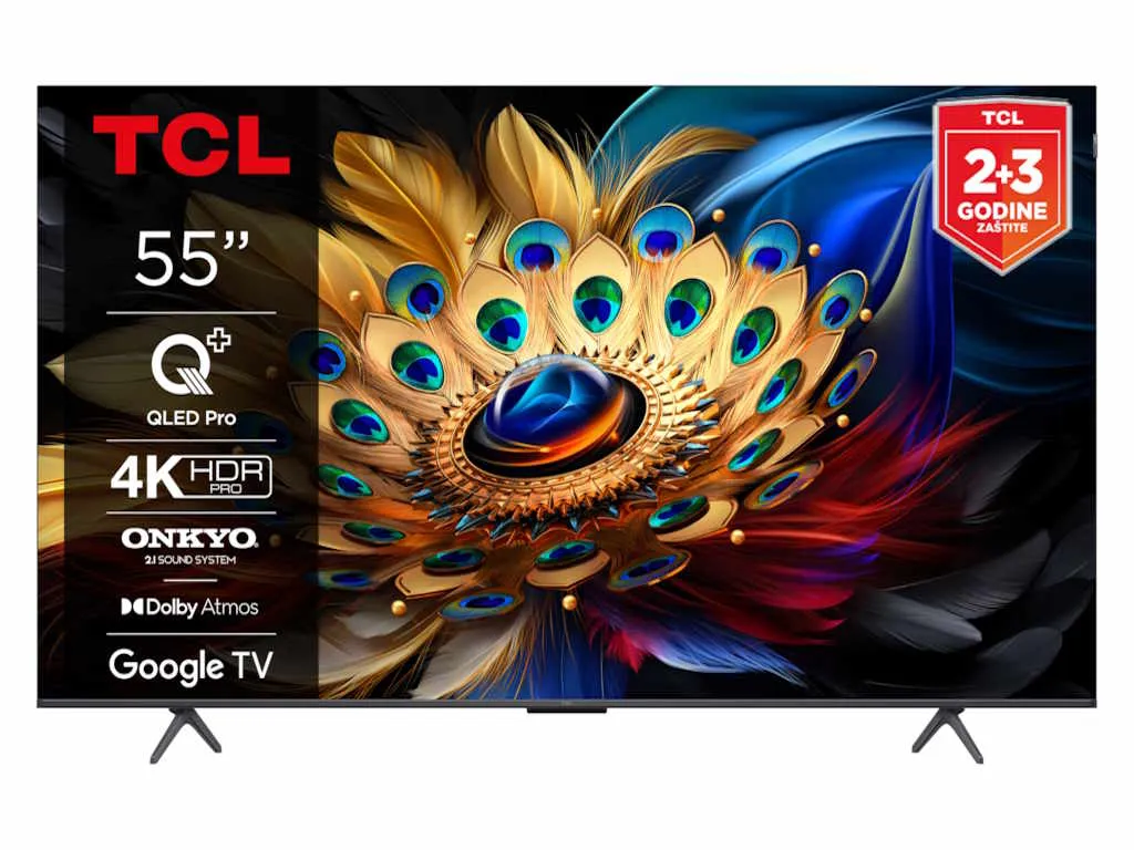 Televizor TCL 55C655/QLED/55"/4K HDR PRO/Google TV/crna Slika 1