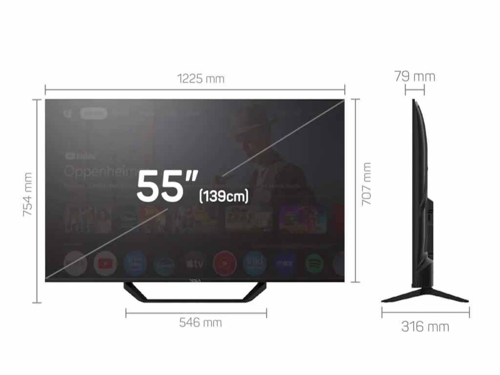 Televizor TESLA 55E655BUS/D-LED/55"/4K/smart/Google TV/crna Slika 12