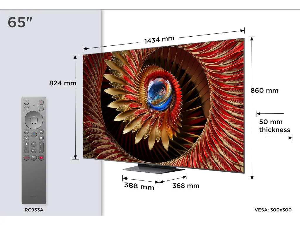 Televizor TCL 65C8K/MiniLED-QLED/65"/4K UHD/144Hz/Google TV/crna Slika 2