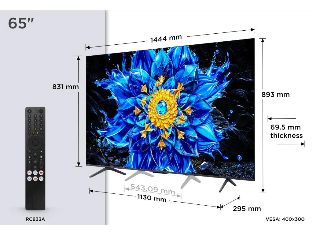 Televizor TCL 65P8L/QLED-Mini LED/65"/4K UHD/144Hz/Google TV/crna Slika 4