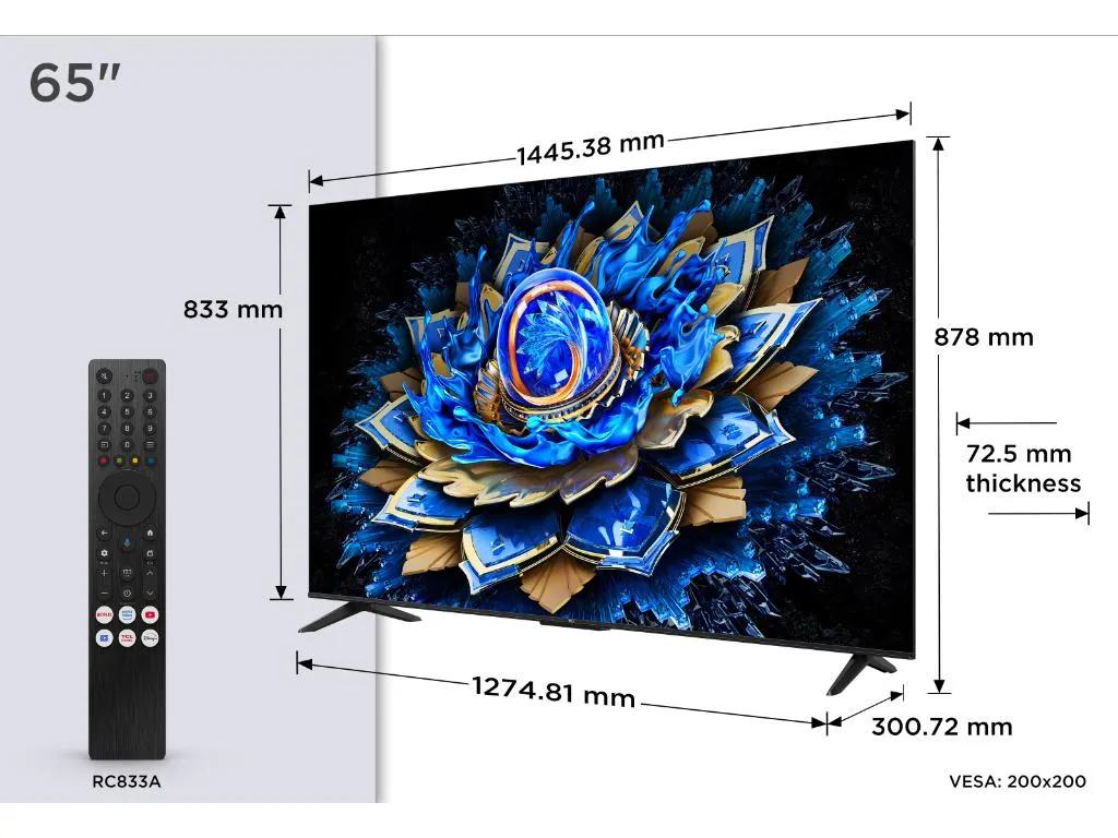 Televizor TCL 65T69C/QLED/65"/4K UHD/60Hz/Google TV/crna Slika 1
