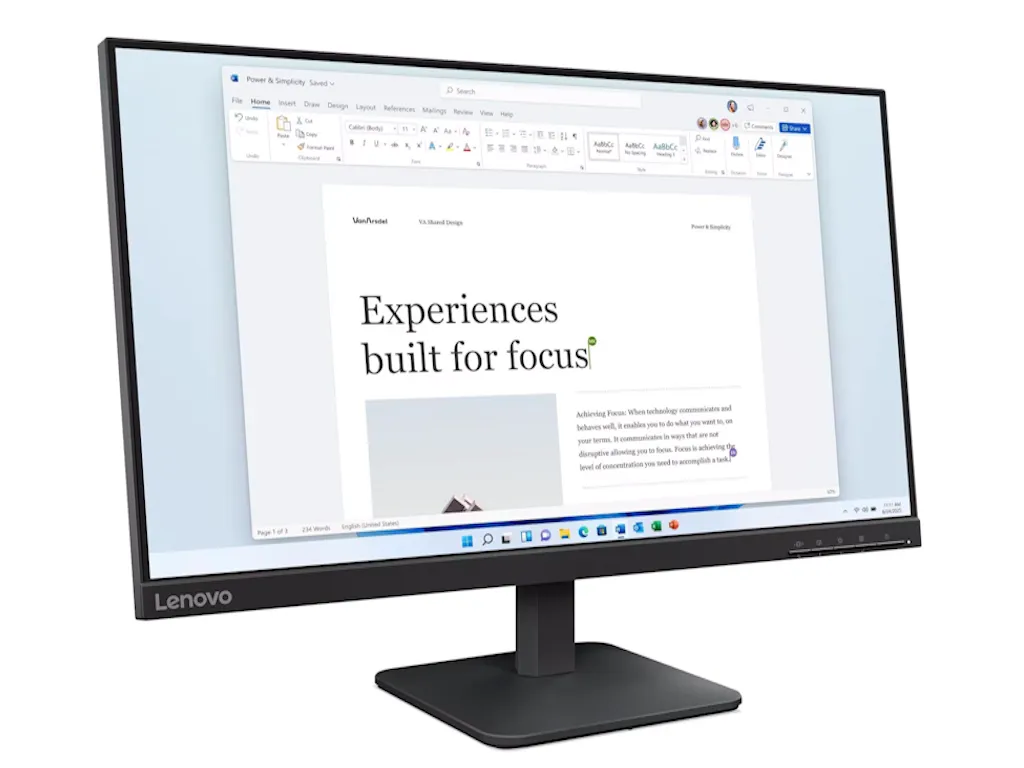 Lenovo Monitor LENOVO L24-4e 23.8 "/IPS/1920x1080/100Hz/4ms/HDMI, VGA/crna Slika 3