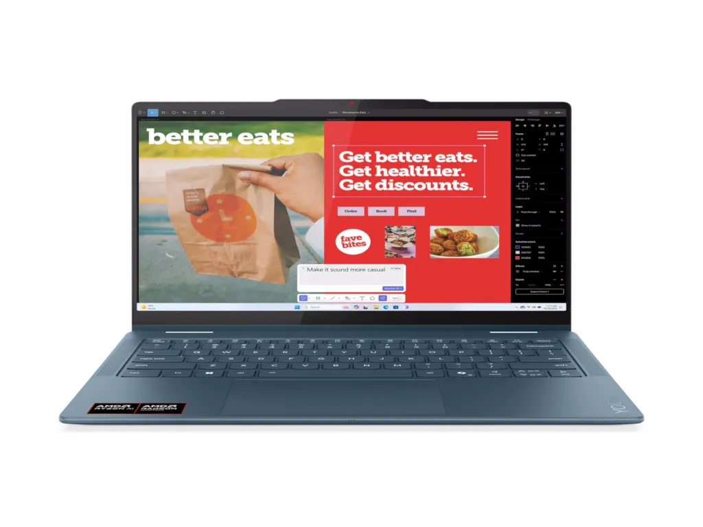 Lenovo Laptop LENOVO Yoga 7 2in1 14AKP10 DOS/14" WUXGA OLED/Ryzen AI 5-340/24GB/1TB/bklt srb/smaragd Slika 5