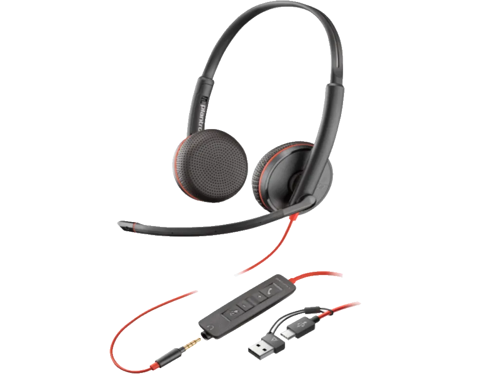 HP PSG Slušalice HP Poly Blackwire 3225 Stereo USB-C Headset +3.5mm Plug +USB-C/A Adapter/8X229AA/crna Slika 1