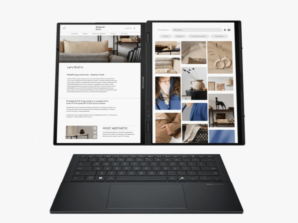 Asus Laptop ASUS ZenBook Duo UX8406CA-PZ005W/WIn11 Home/14" OLED 3K/U9-285H/32TB/2TB/siva Slika 2