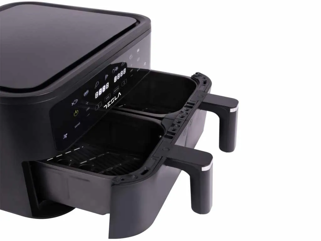 Tesla Air Fryer TESLA AF900BSD 2400W/ 4.5L+4.5L/ digital panel/ crna-inox Slika 1
