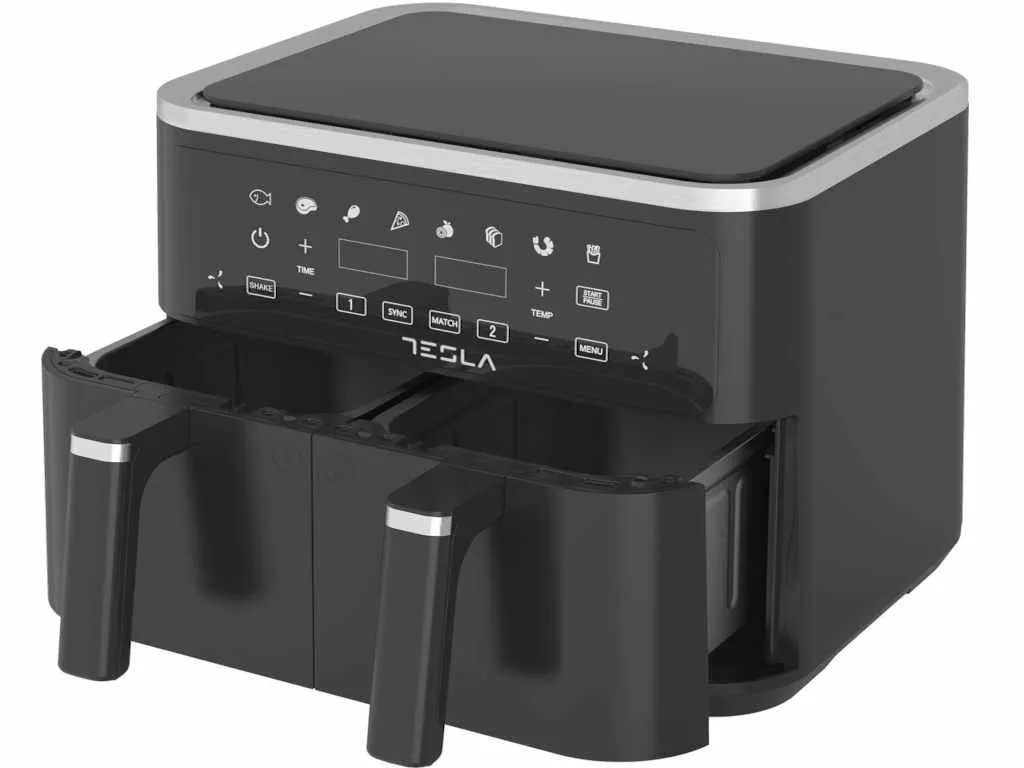 Tesla Air Fryer TESLA AF900BSD 2400W/ 4.5L+4.5L/ digital panel/ crna-inox Slika 4