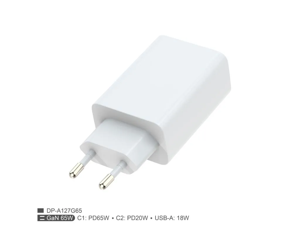 Zidni punjac FULMOVA GAN PD/65W/bela sa USB-C kablom Slika 4