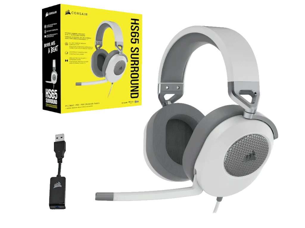 Slušalice CORSAIR HS65 SURROUND ŽICNE/CA-9011271-EU/bela Slika 5