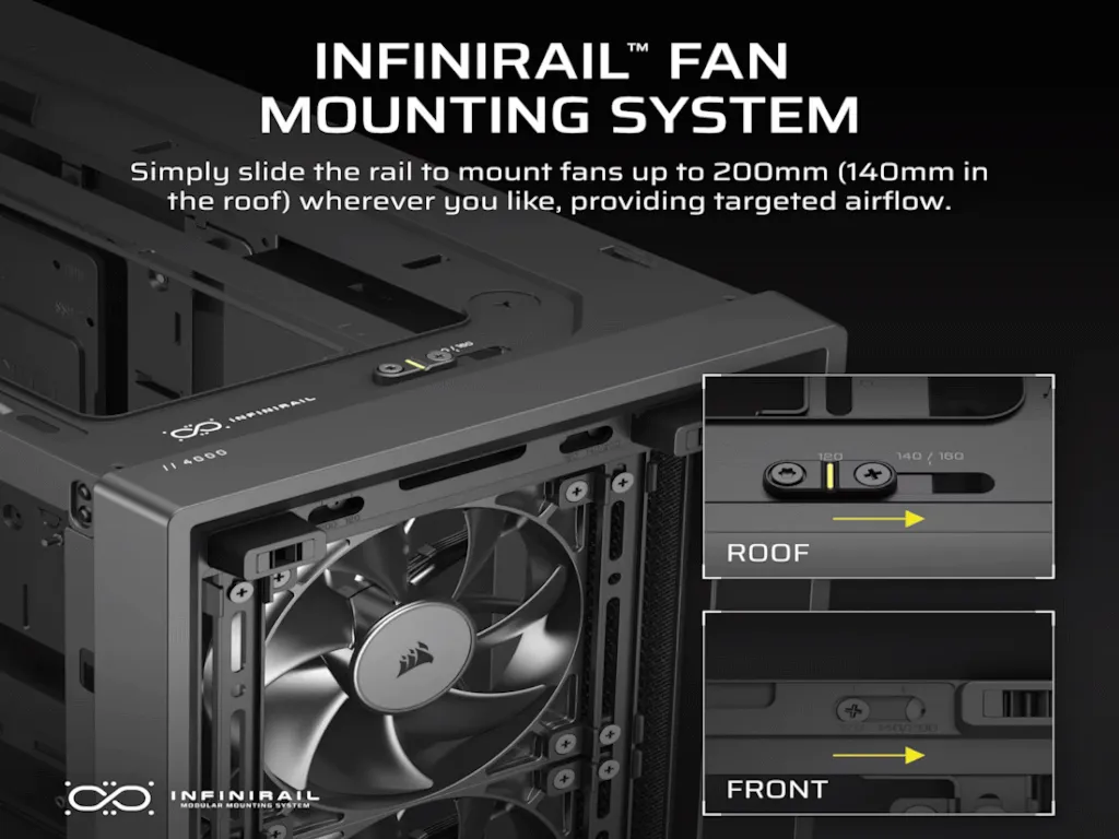 Corsair Kucište CORSAIR FRAME 4000D RS Mid-Tower/ATX/kaljeno staklo/bez napajanja/crna Slika 7