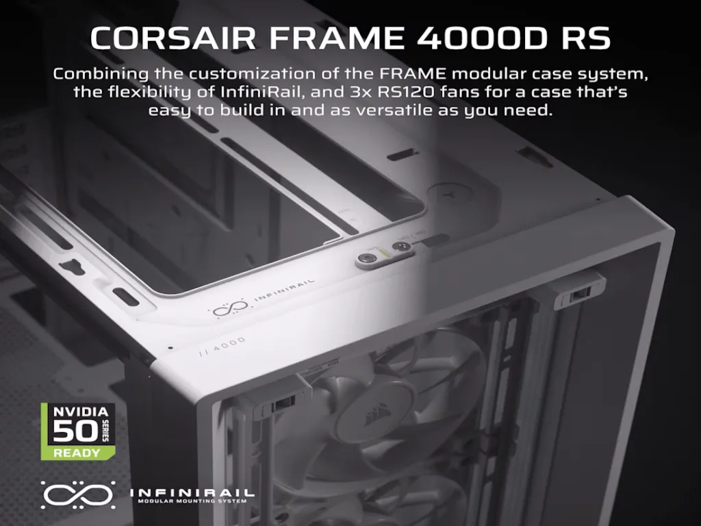 Corsair Kucište CORSAIR FRAME 4000D RS Mid-Tower/ATX/kaljeno staklo/bez napajanja/bela Slika 4