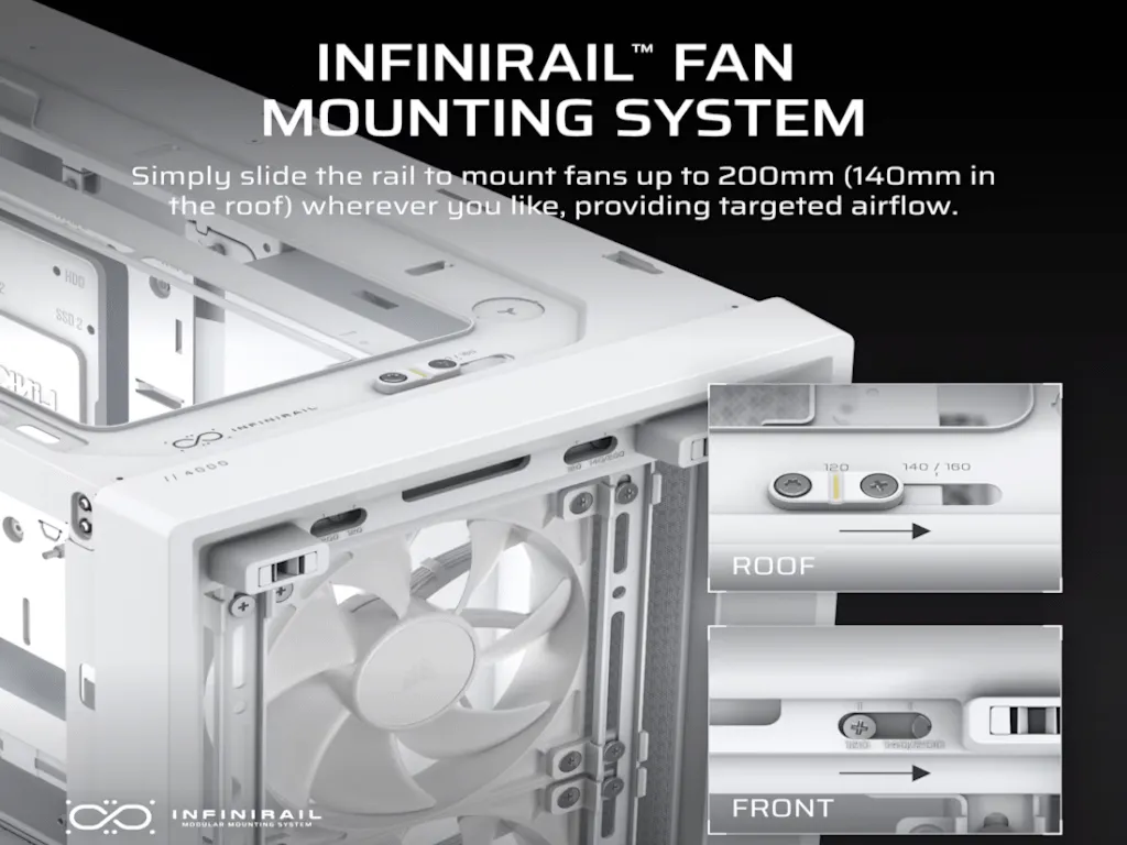 Corsair Kucište CORSAIR FRAME 4000D RS Mid-Tower/ATX/kaljeno staklo/bez napajanja/bela Slika 6