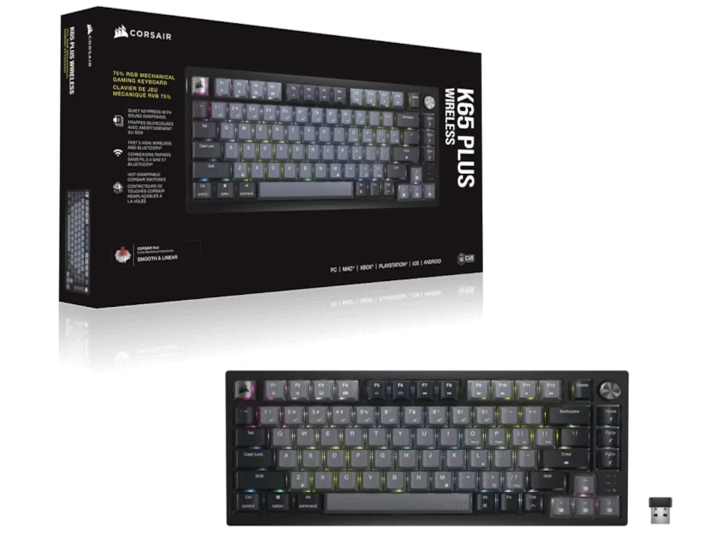 Tastatura CORSAIR K65 Plus bežicna/mehanicka/CH-91D401L-NA/gaming/RGB/crna Slika 4