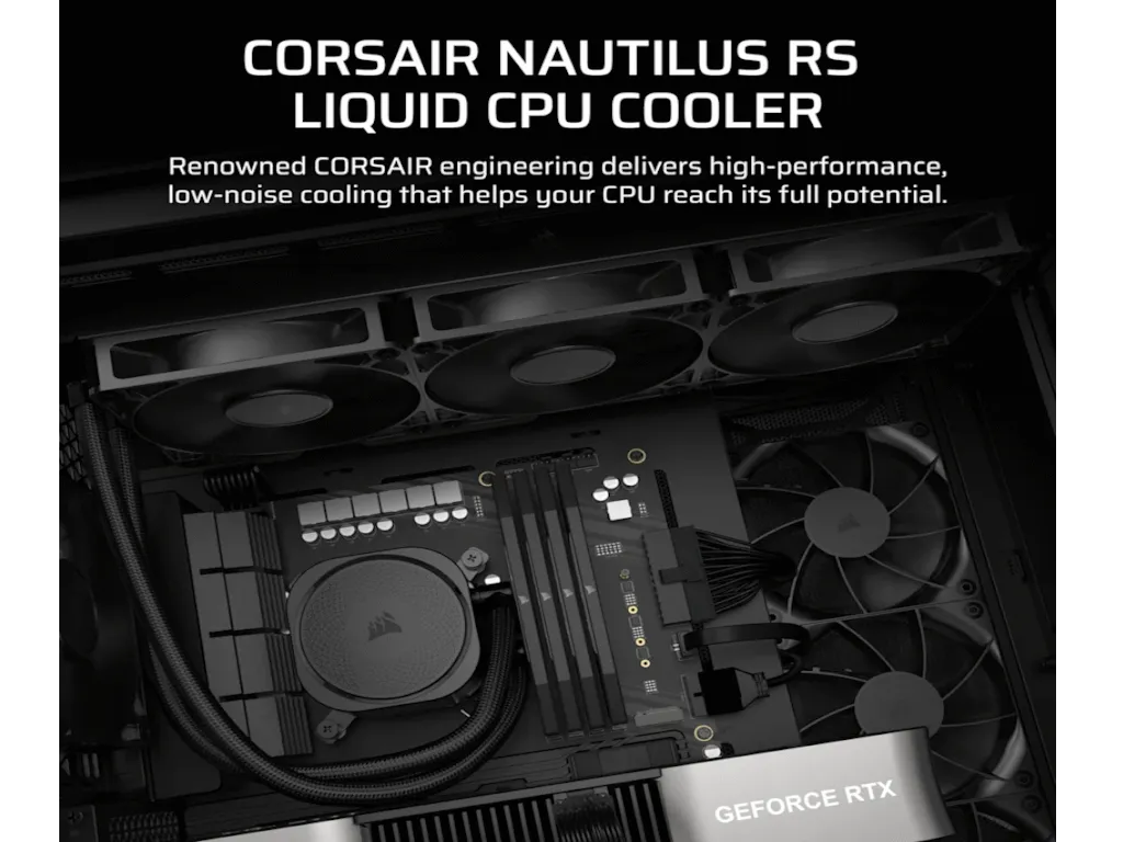 Kuler za CPU CORSAIR NAUTILUS 360 RS/360mm/triple fan/vodeno hladenje/crna Slika 6