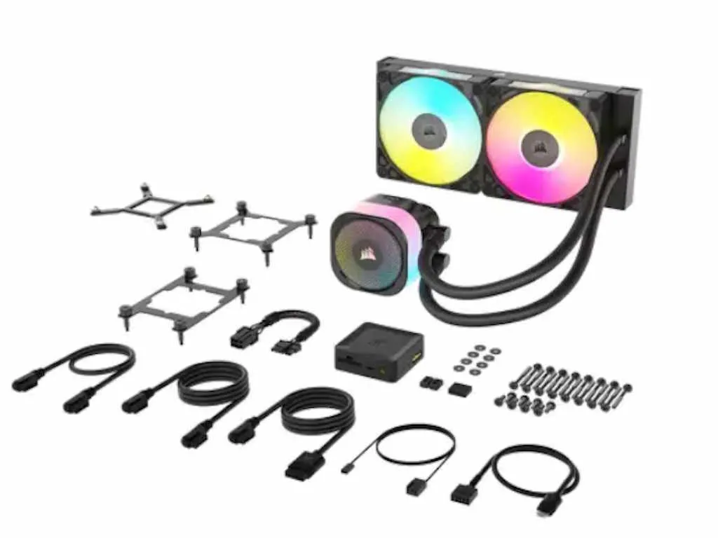 Kuler za CPU CORSAIR iCUE LINK TITAN 240 RX/RGB/AIO/240mm/dual fan/vodeno hladenje/crna Slika 6