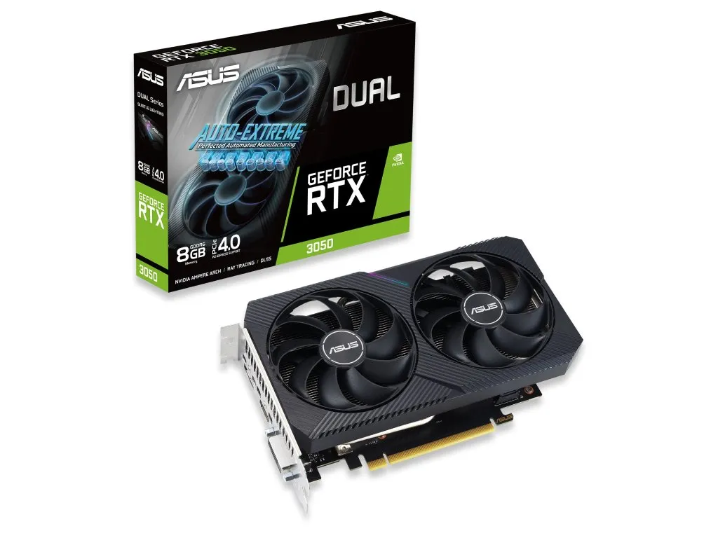 Asus Graficka karta ASUS RTX3050 DUAL-RTX3050-O8G-V2 NVD/8GB/GDDR6/128bit/crna Slika 1