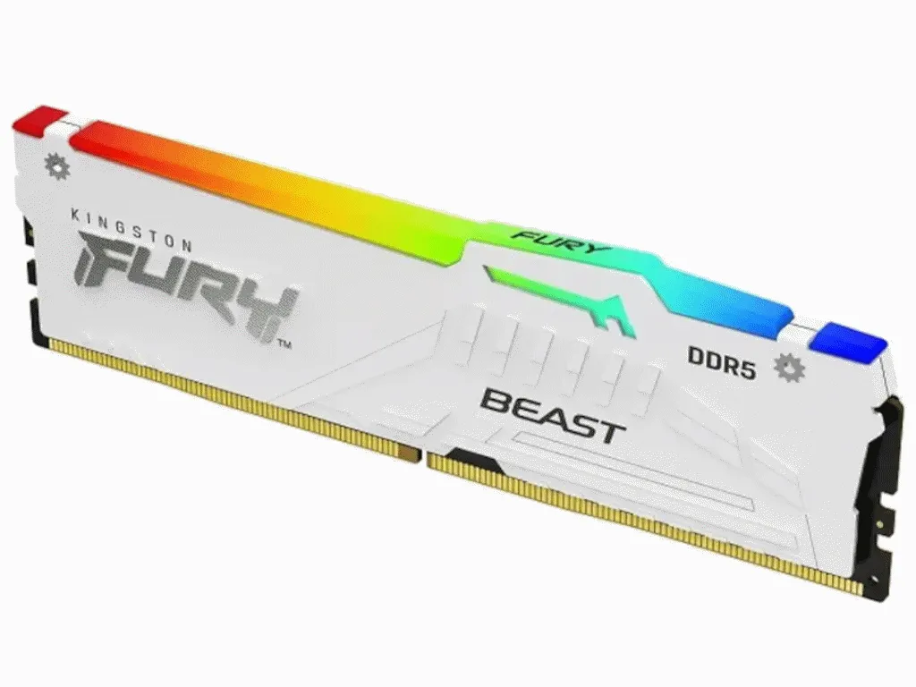 Kingston Memorija KINGSTON 16GB/DIMM/DDR5/5600MHz/CL40/FURY Beast RGB/bela Slika 1