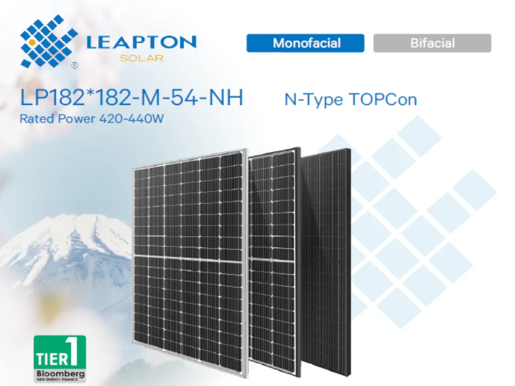 Leapton Energy PV modul LEAPTON,445W,MF,N Tip,1100mm silver frame Slika 1
