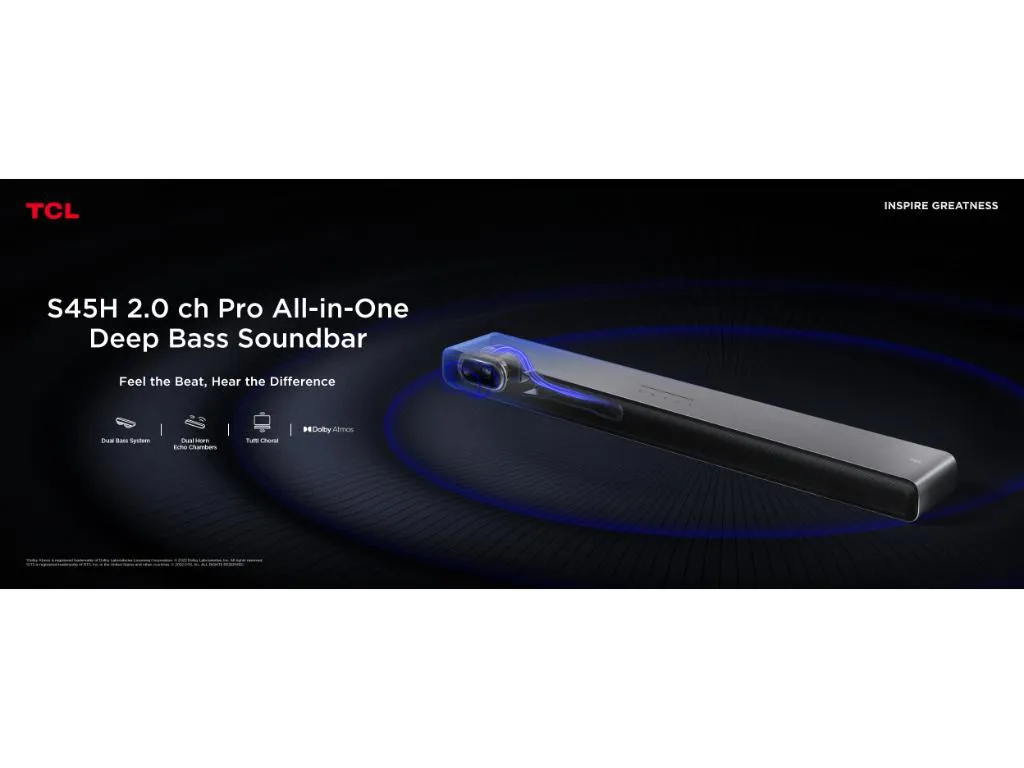Soundbar TCL S45HE/DTS Virtual:X/Dolby Atmos/100W/98dB/AI sonic/siva Slika 6