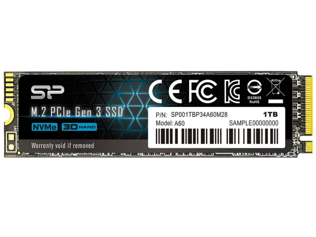Silicon Power SSD SILICON POWER A60 1TB/M.2/PCle/crna Slika 1
