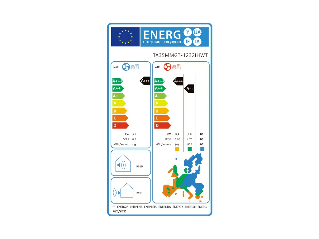 Klima TESLA TA35MMGT-1232IHWT/inverter/R32/12000BTU/A+++/A++/grejac spoljne jedinice/-25/wi-fi/crna Slika 4