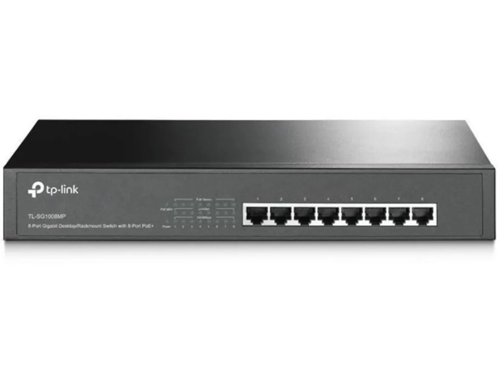 TP-Link Switch TP-LINK TL-SG1008MP Gigabit/8x RJ45/10/100/1000Mbps/8x PoE+/Rackmount metalno  kucište Slika 1