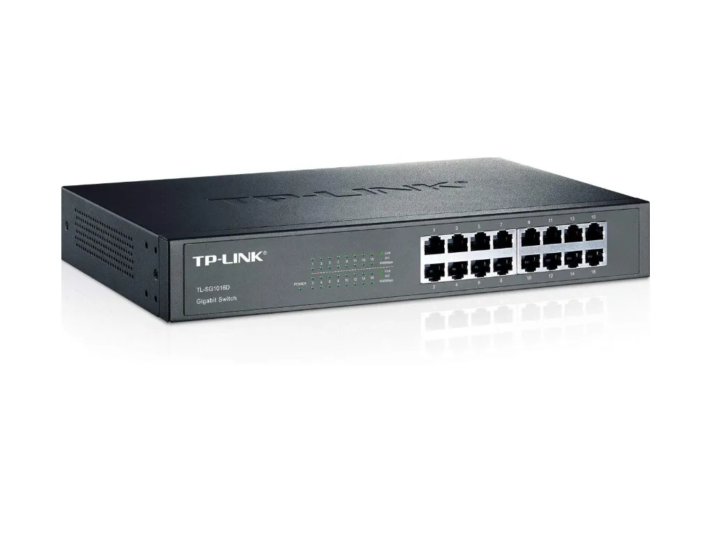 Switch TP-LINK TL-SG1016D Gigabit/16x RJ45/10/100/1000Mbs/Rackmount metalno kuciste Slika 1