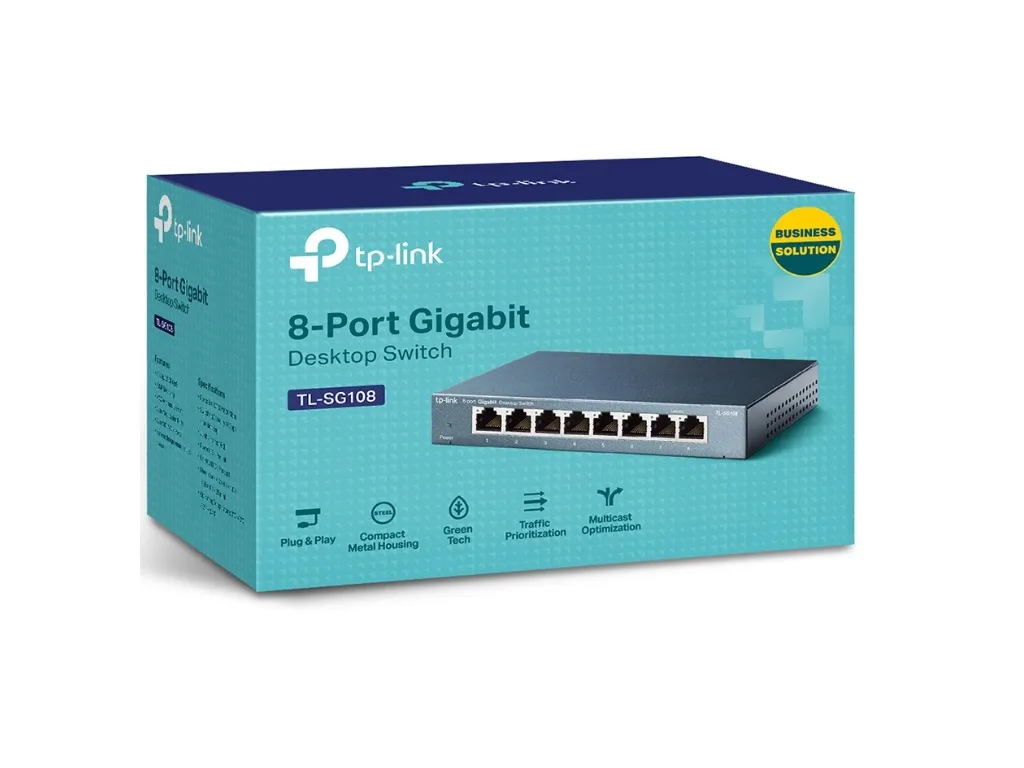Switch TP-LINK TL-SG108 Gigabit/8x RJ45/10/100/1000Mbps/Desktop metalno kuciste Slika 3