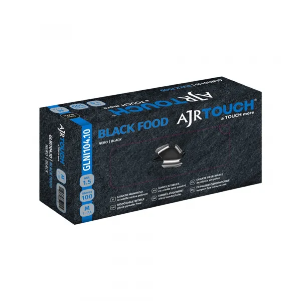 Nitril Rukavice NITRIL bez pudera AJR Touch XL 1/100 crne Slika 1