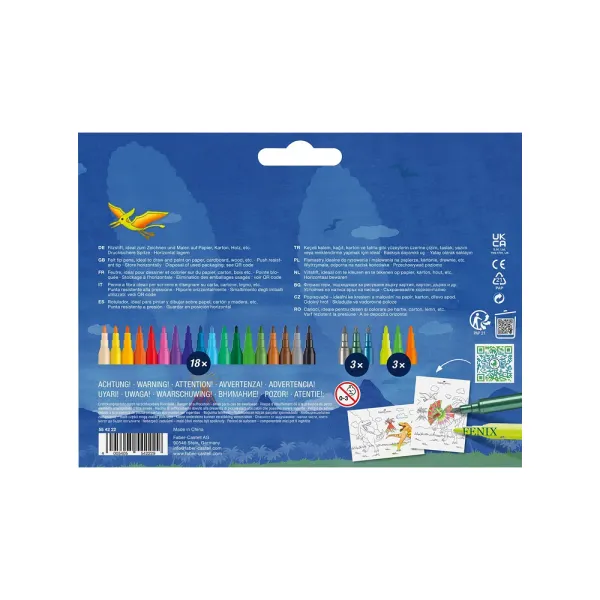 Flomaster školski Faber Castell 1/18+6 Dinosaur 554222 Slika 3