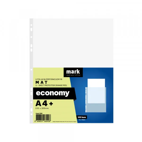 Mark folije U folija economy mat 1/100 MARK  A4+ 235x305mm Slika 1