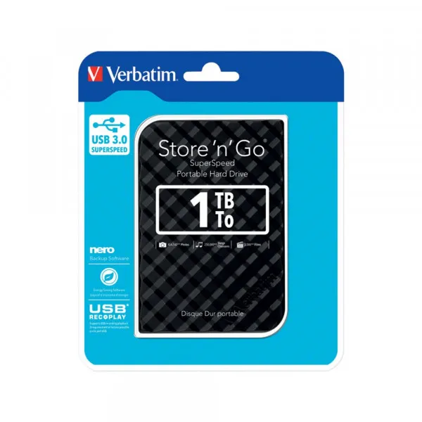 Eksterni hard disk Verbatim 2.5 1TB 3.0 crni Slika 2