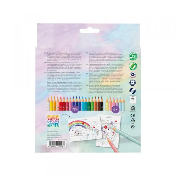 Drvene bojice Faber Castell GRIP 1/18 Unicorn+6 Sparkle pastel 201543 Slika 2