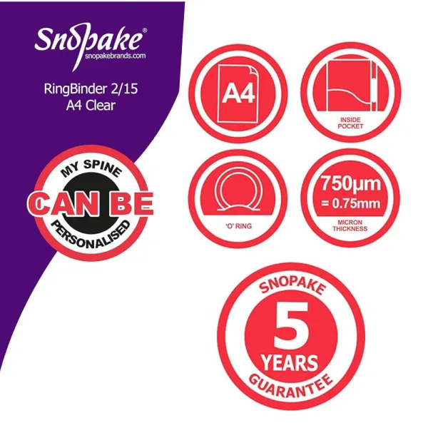 Klaser PVC Snopake A4 2 prstena 15mm, Superline Clear Slika 2