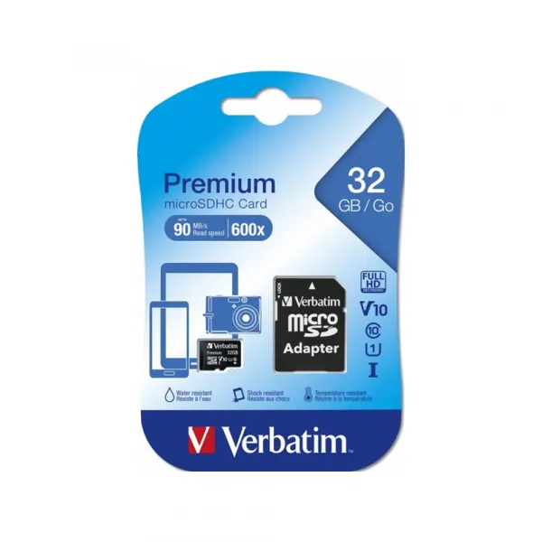 Kartica mikro SD 32 GB Verbatim + adapter klasa 10 Slika 1