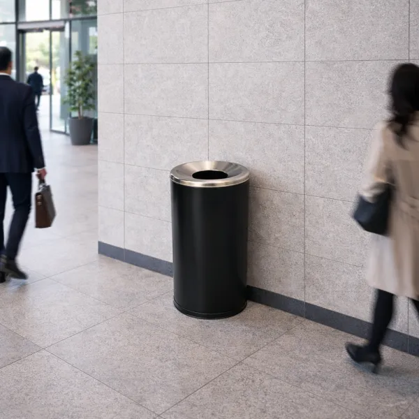 Ari Metal Kanta za otpatke 120 lit crna + hrom poklopac Slika 3