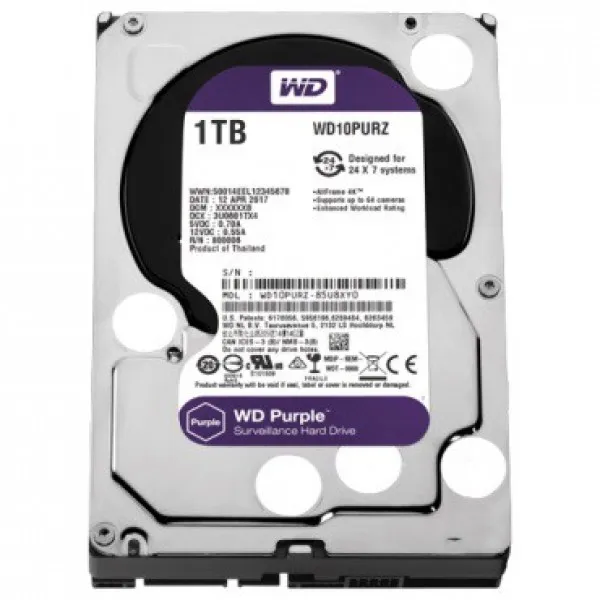 HDD WD 1TB WD10PURZ SATA3 64MB Caviar Purple Slika 1