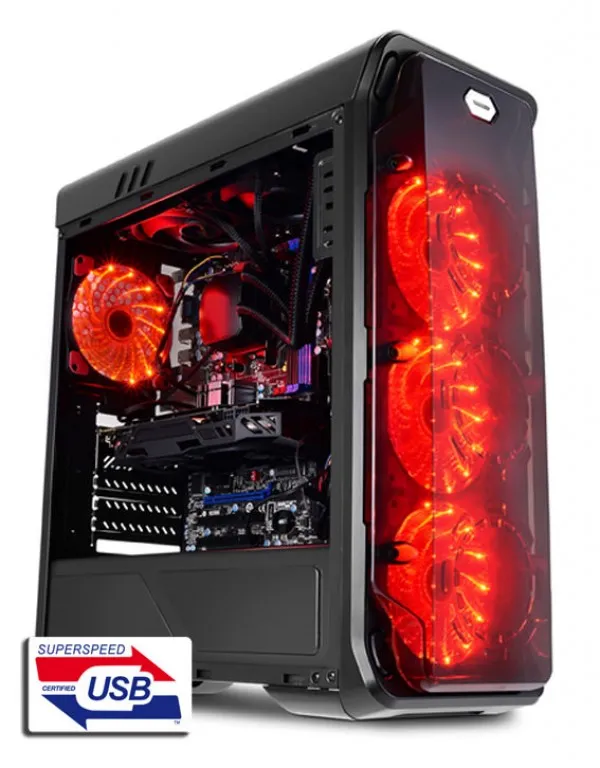 KUCISTE LC Power LC-988B-ON Red Typhoon w/o psu Slika 1