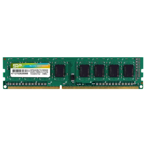 SILICON POWER RAM DIMM DDR3 4GB 1600MHz SiliconPower SP004GBLTU160N02 Slika 1