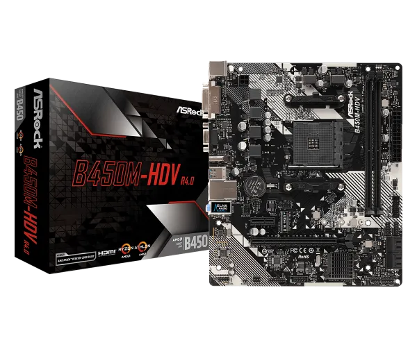 ASRock MB AM4 AsRock B450M-HDV R4.0 90-MXB9N0-A0UAYZ Slika 1